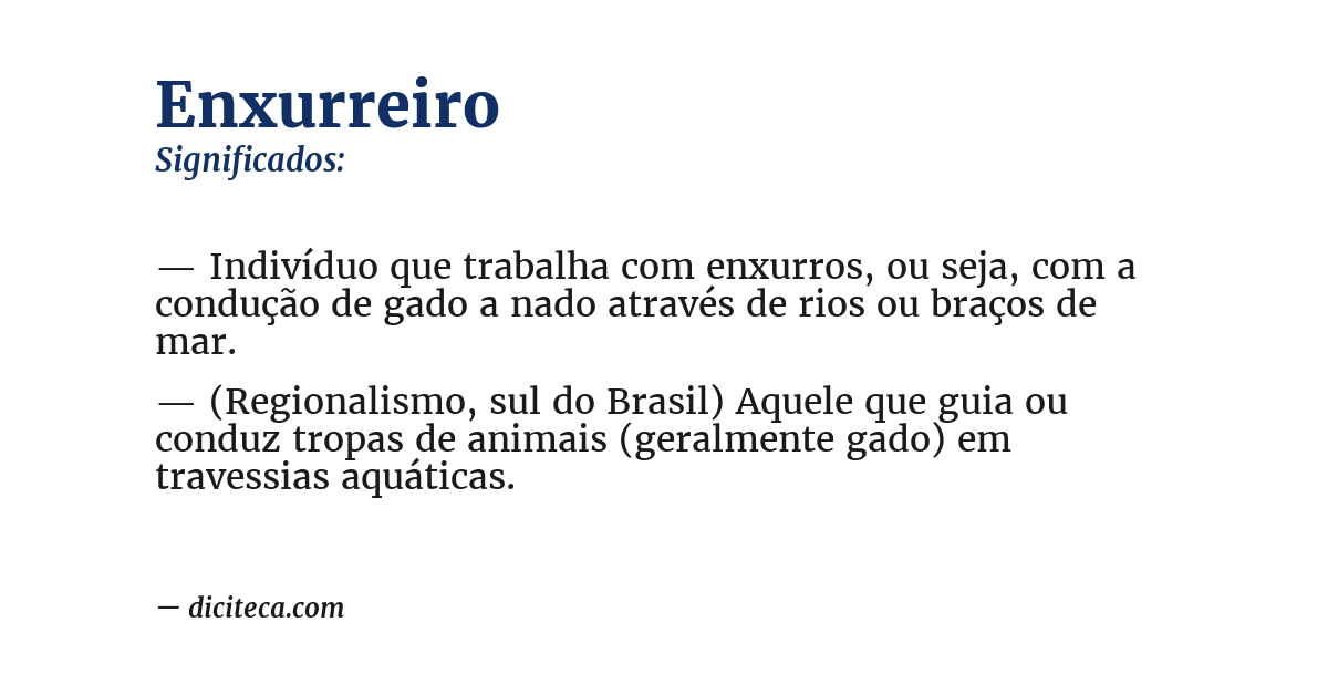 Significado de enxurreiro