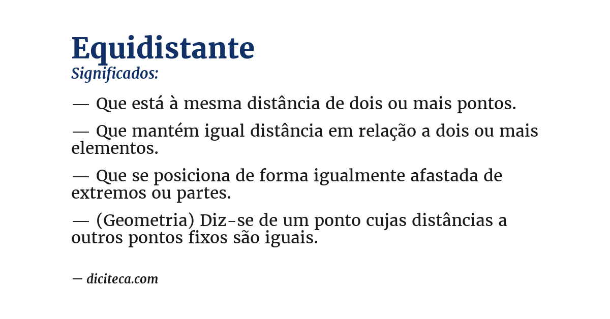 Significado de equidistante