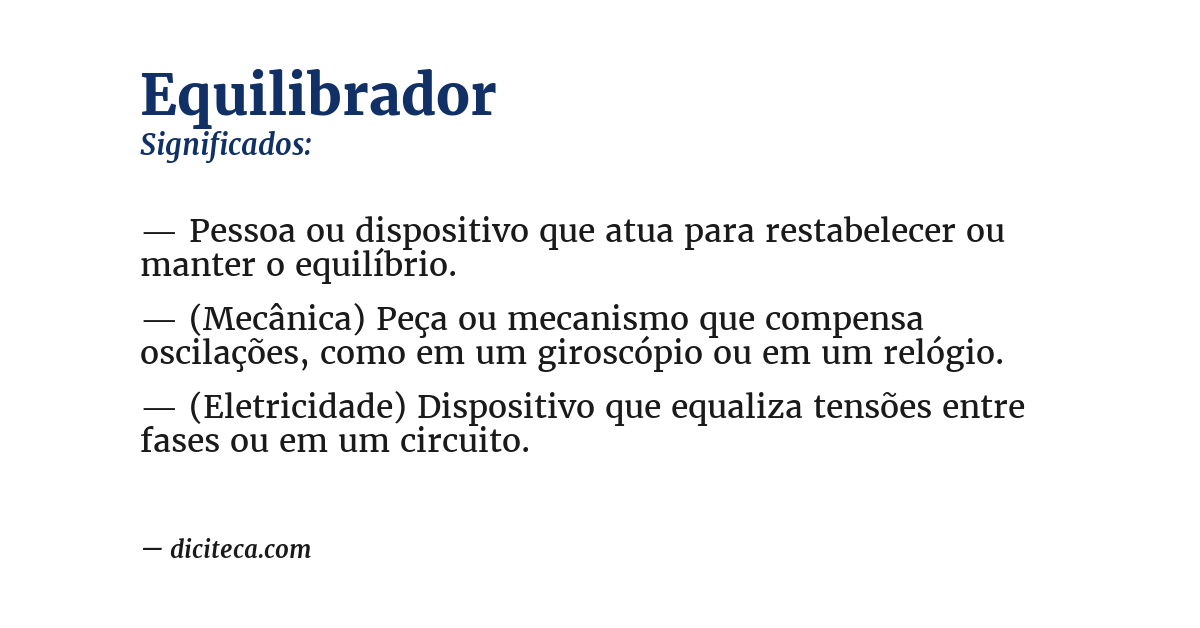 Significado de equilibrador