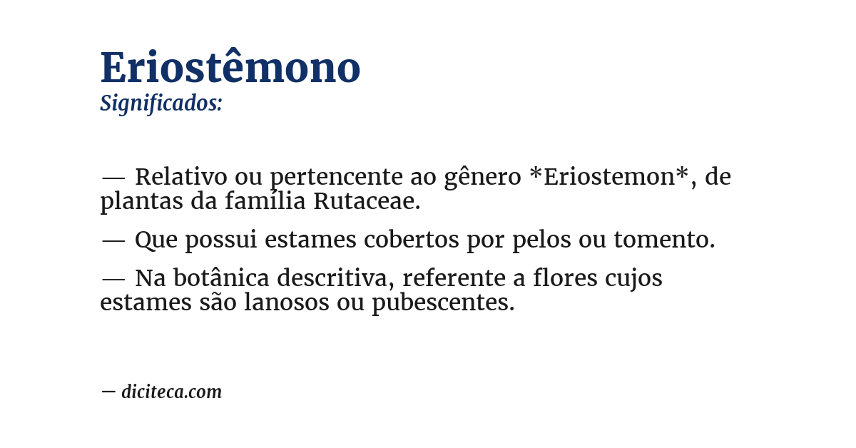 Significado de eriostêmono