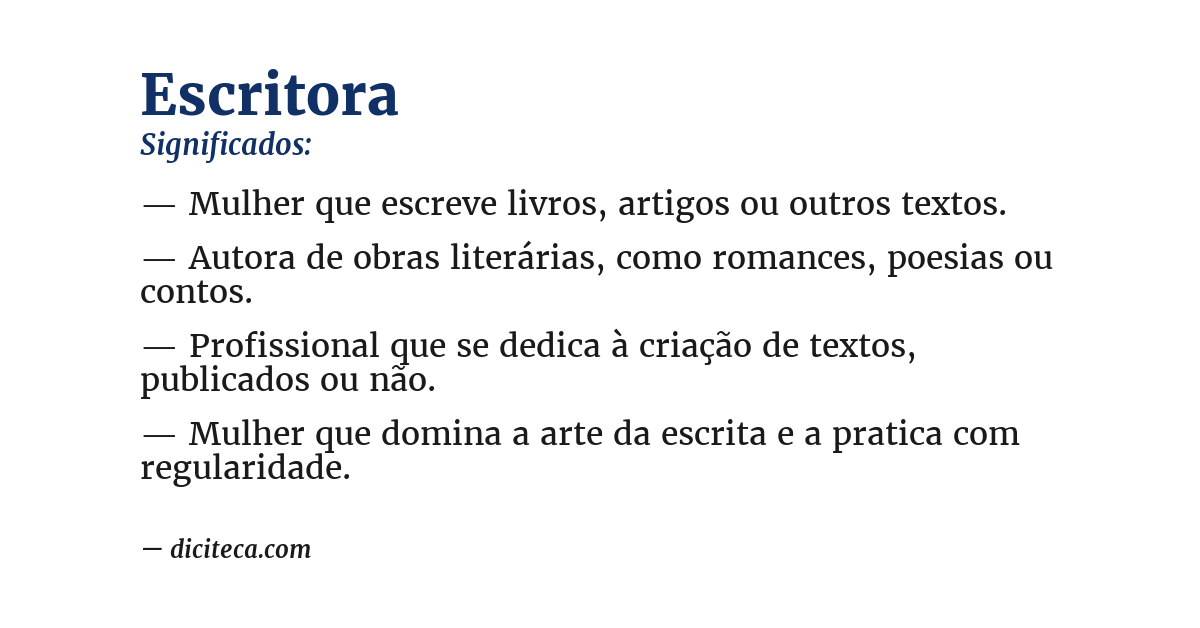 Significado de escritora