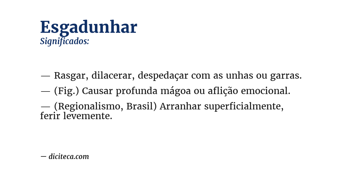 Significado de esgadunhar