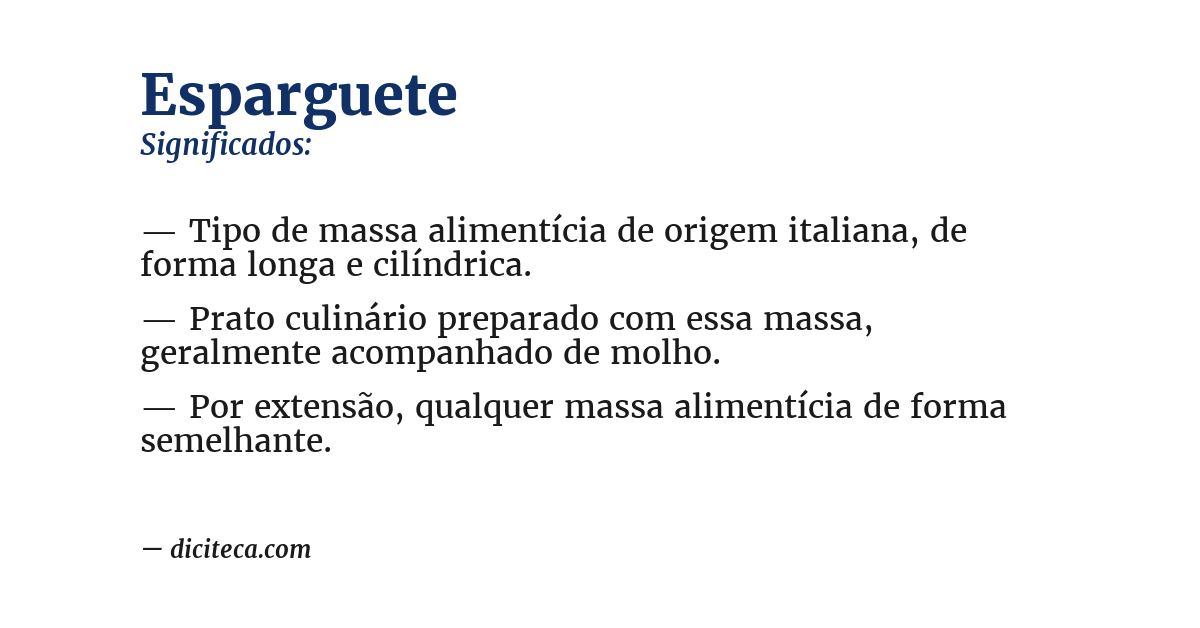 Significado de esparguete