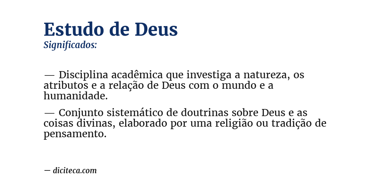 Significado de estudo de deus