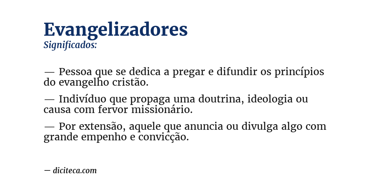 Significado de evangelizadores