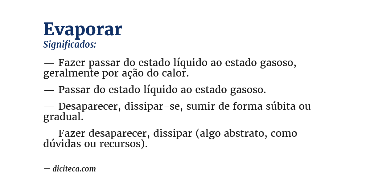 Significado de evaporar