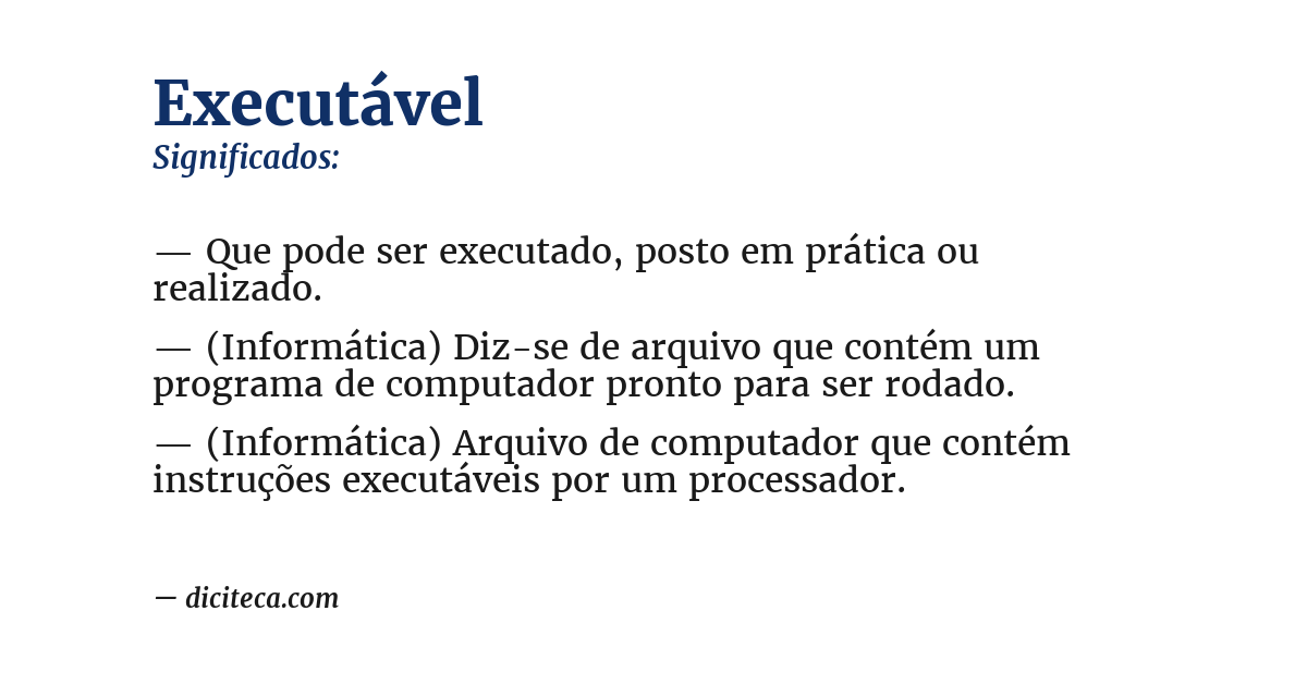 Significado de executável