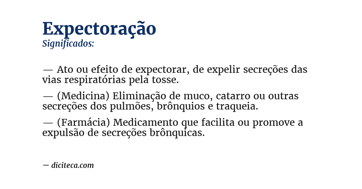 Significado de expectoração