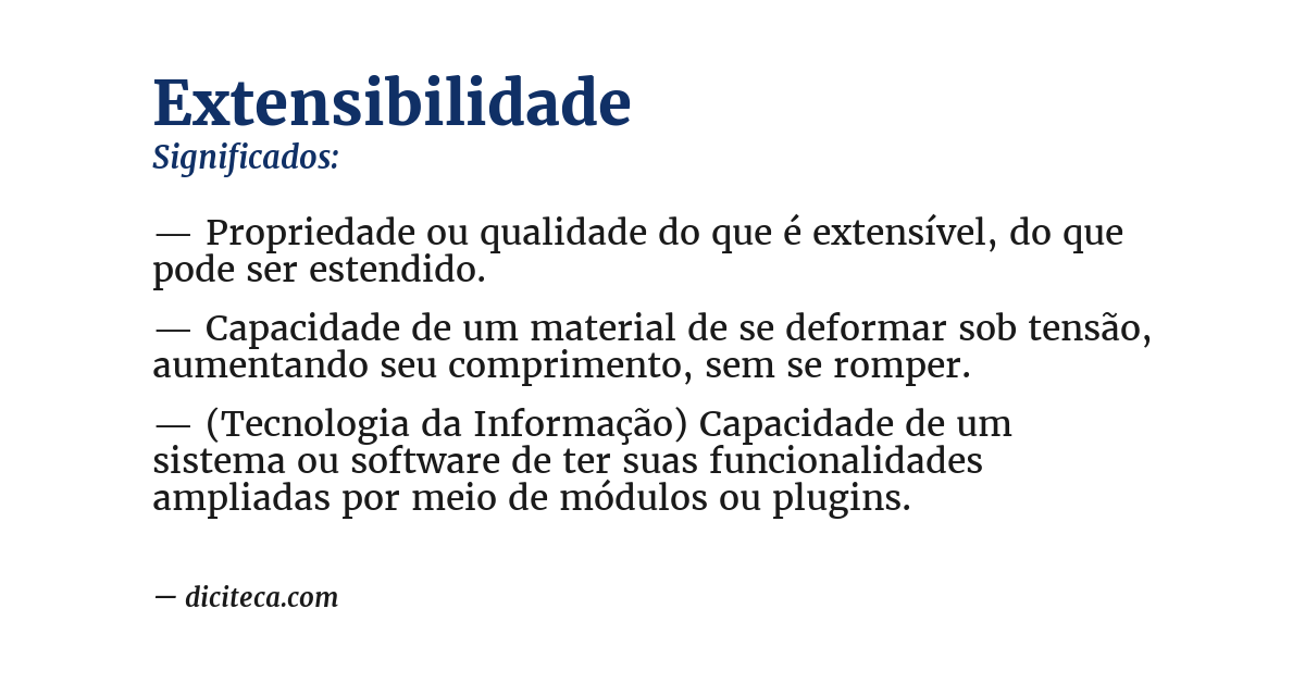 Significado de extensibilidade