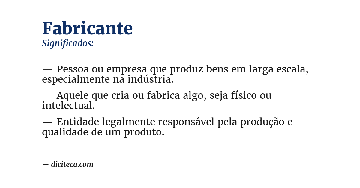 Significado de fabricante