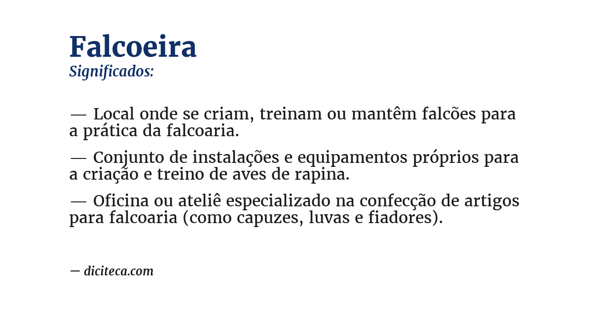 Significado de falcoeira
