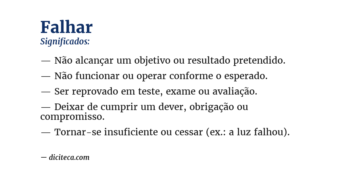 Significado de falhar