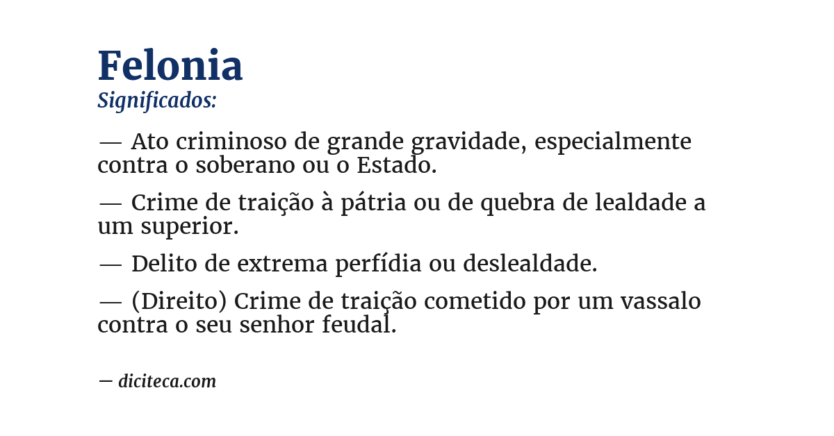 Significado de felonia