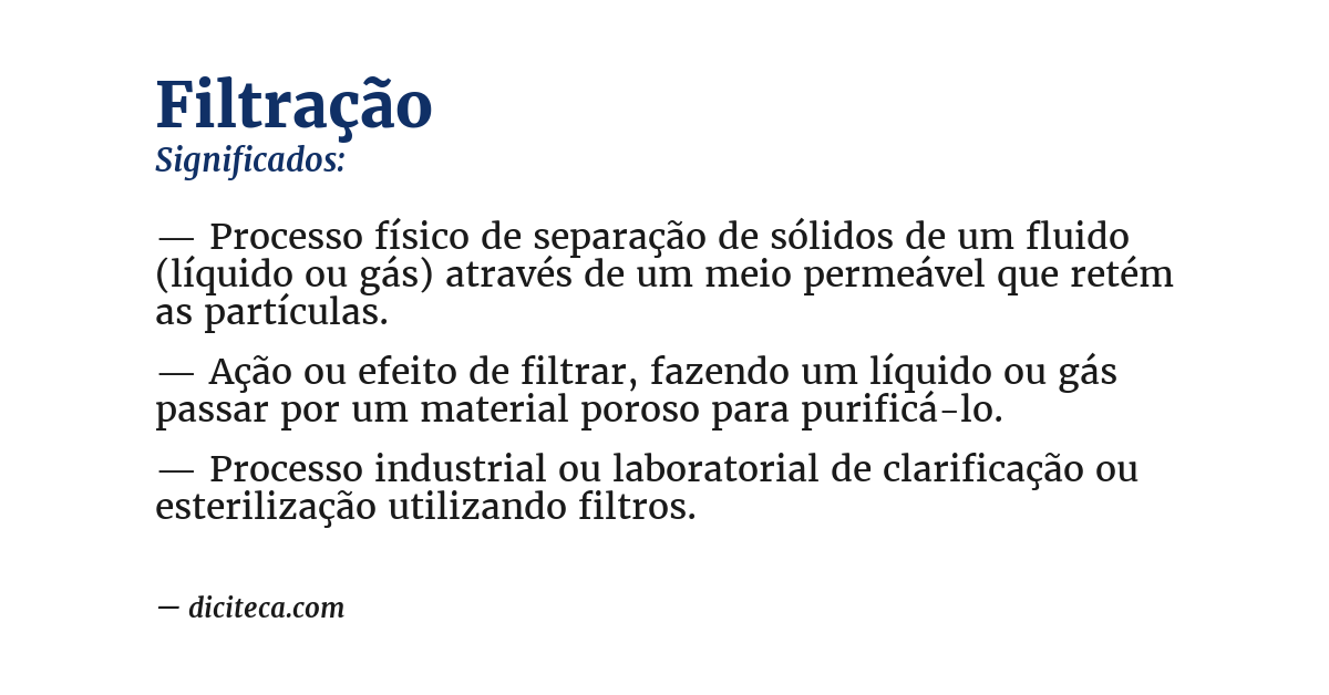 Significado de filtração