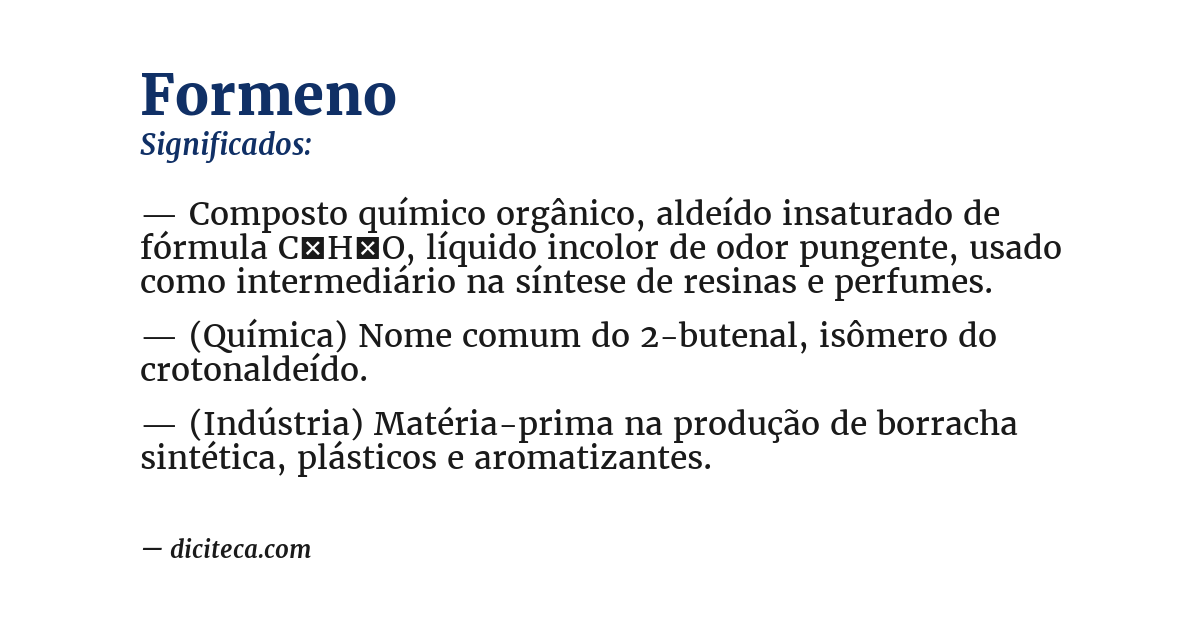 Significado de formeno