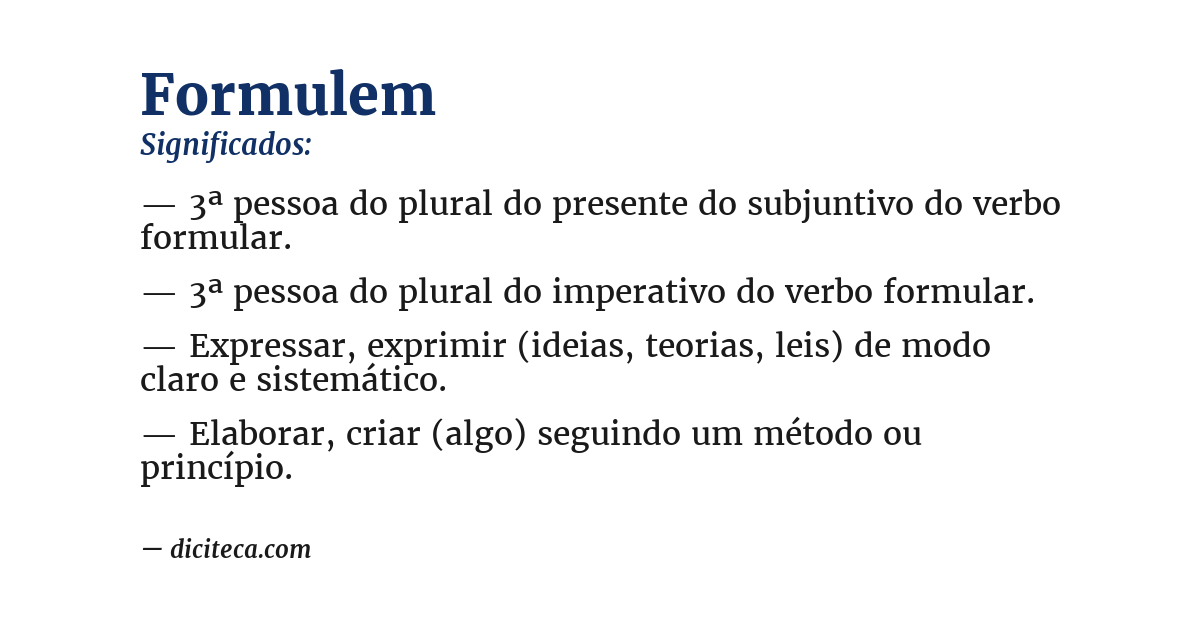 Significado de formulem