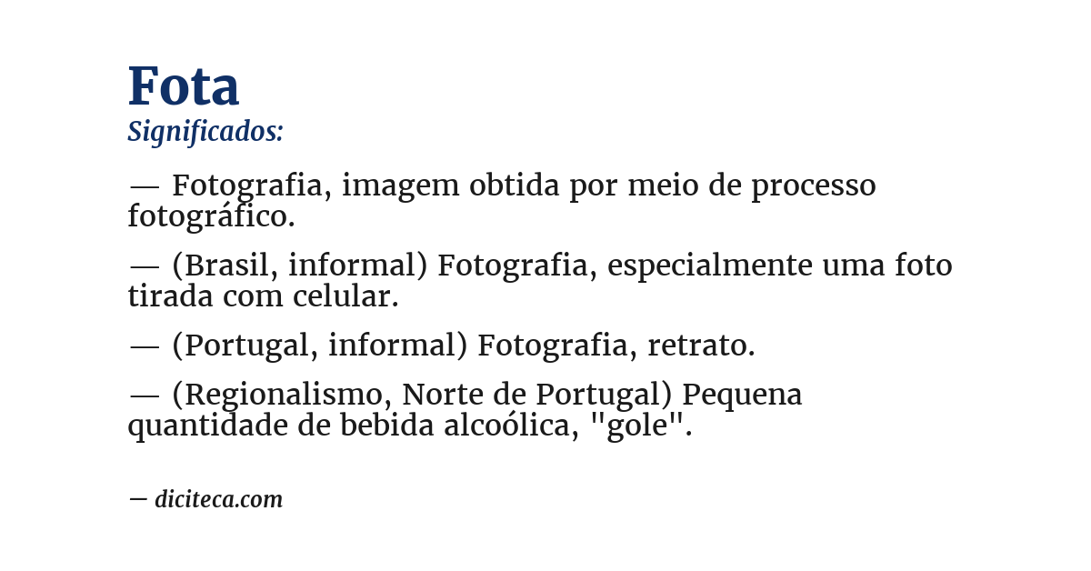 Significado de fota
