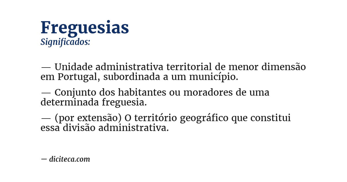 Significado de freguesias
