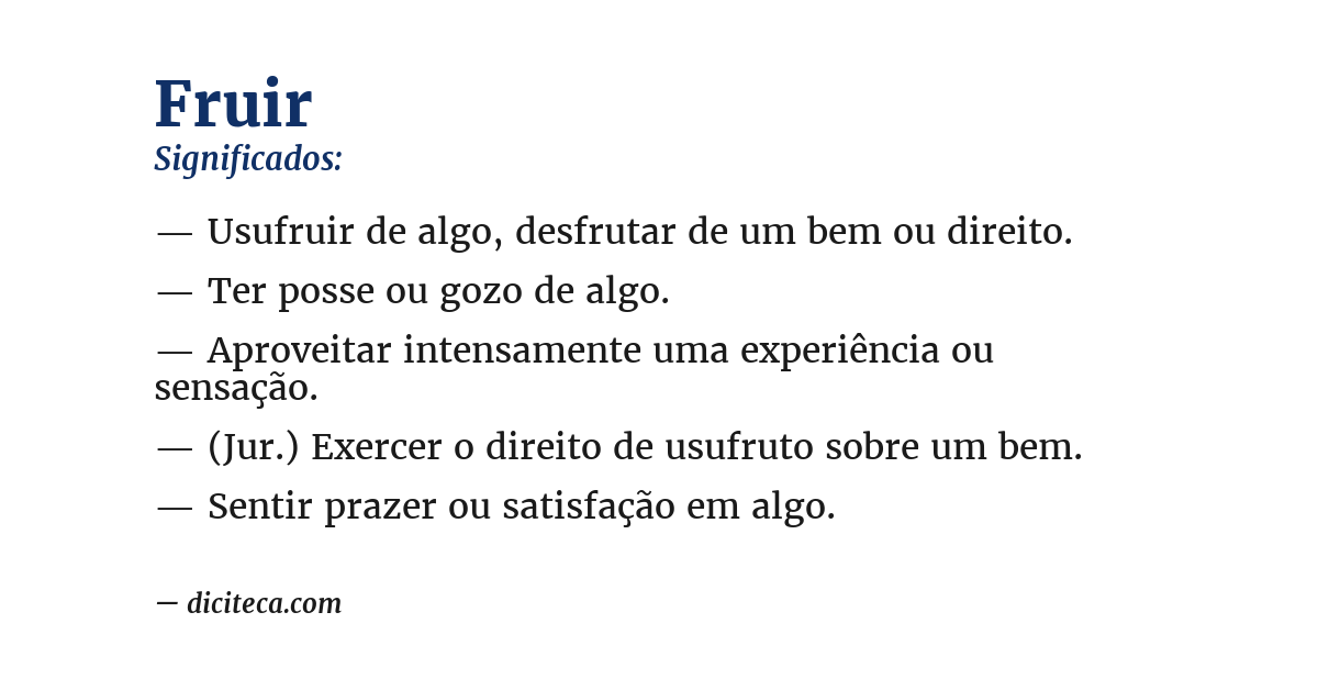 Significado de fruir