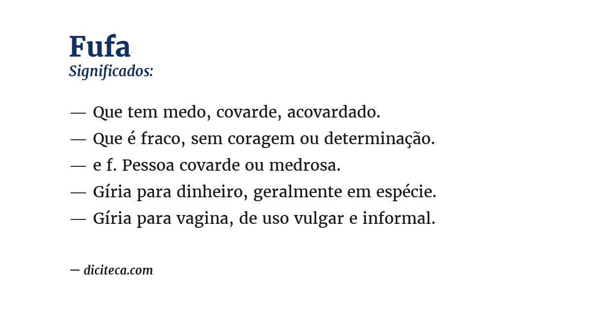 Significado de fufa
