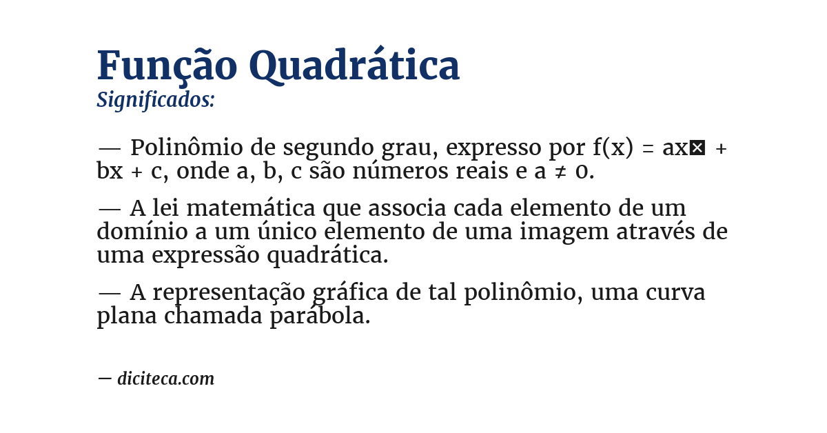 Significado de função quadrática