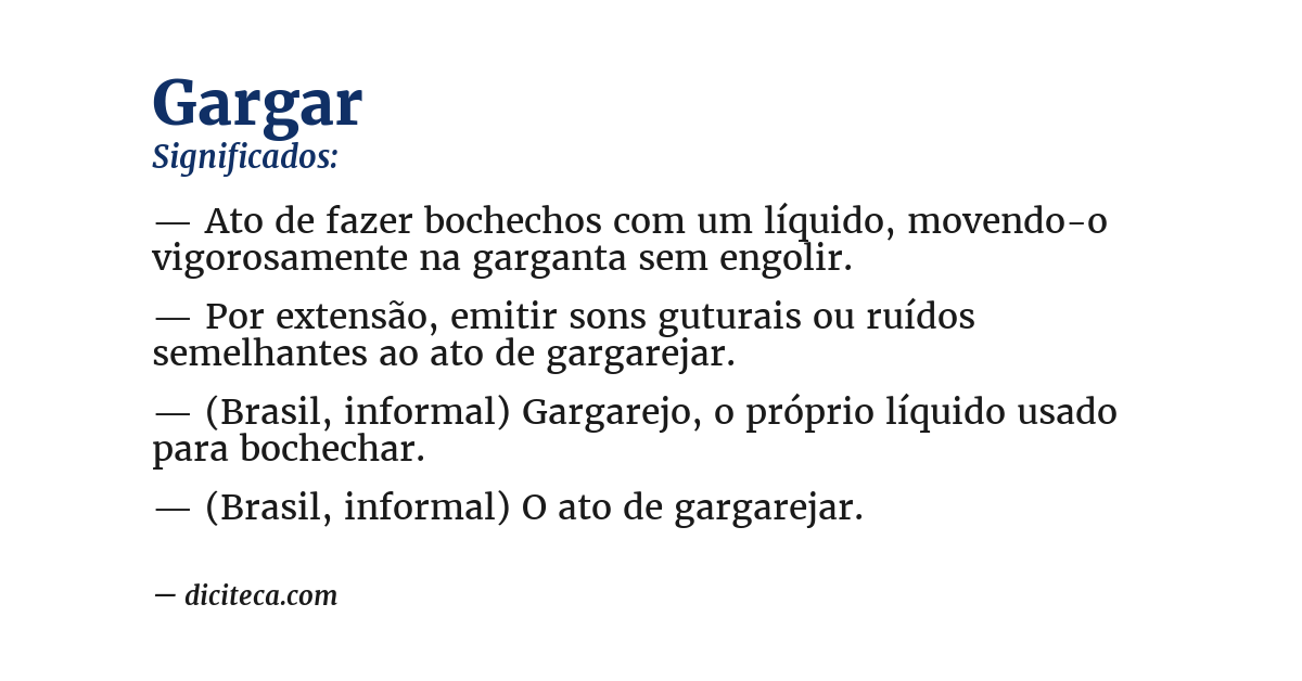 Significado de gargar