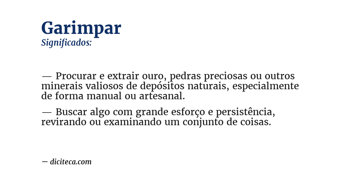 Significado de garimpar