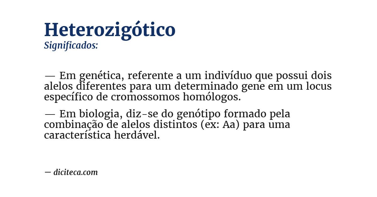 Significado de heterozigótico