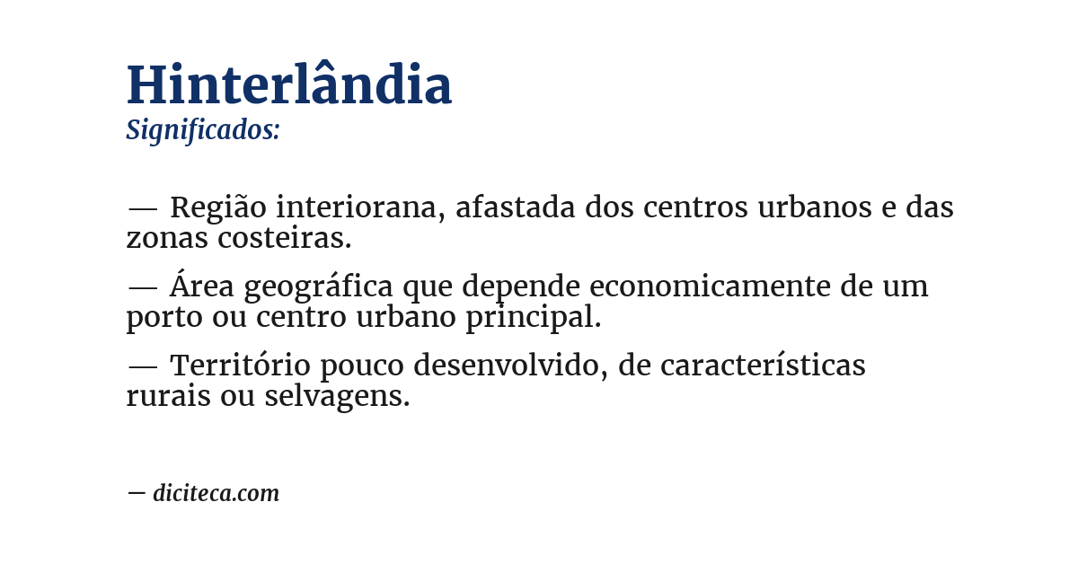 Significado de hinterlândia
