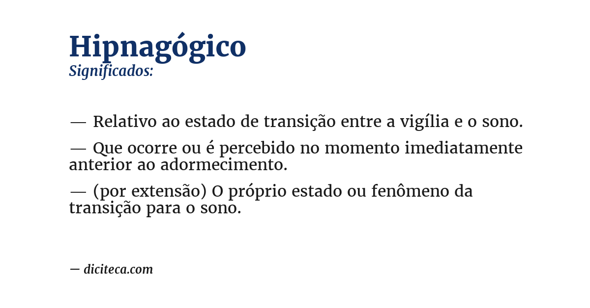 Significado de hipnagógico