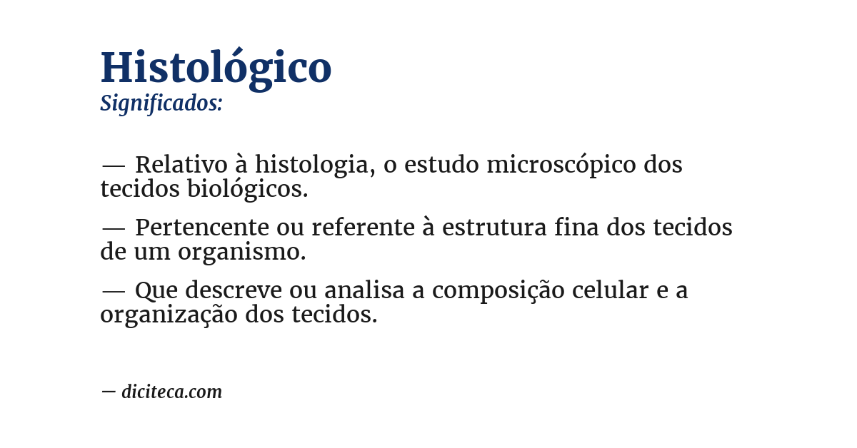Significado de histológico