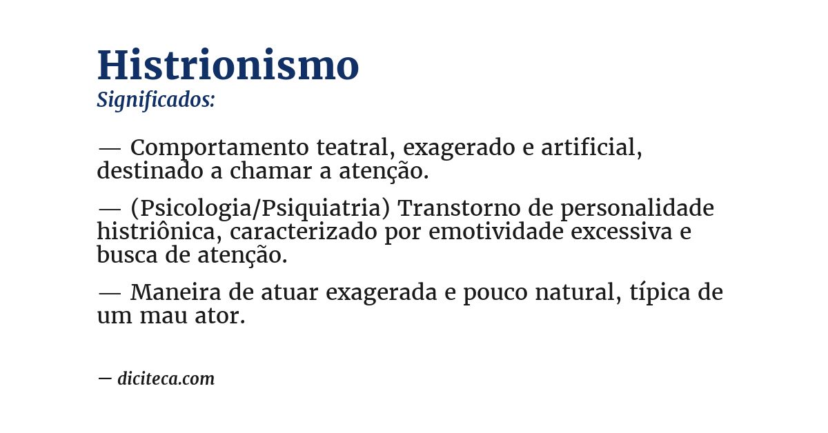 Significado de histrionismo