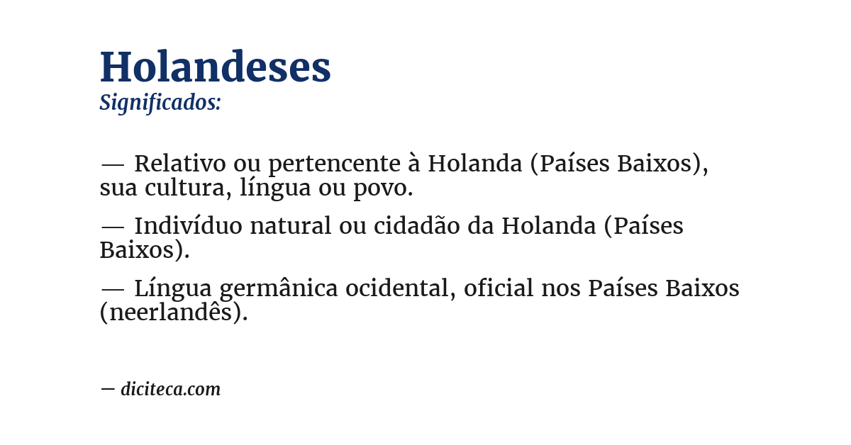 Significado de holandeses