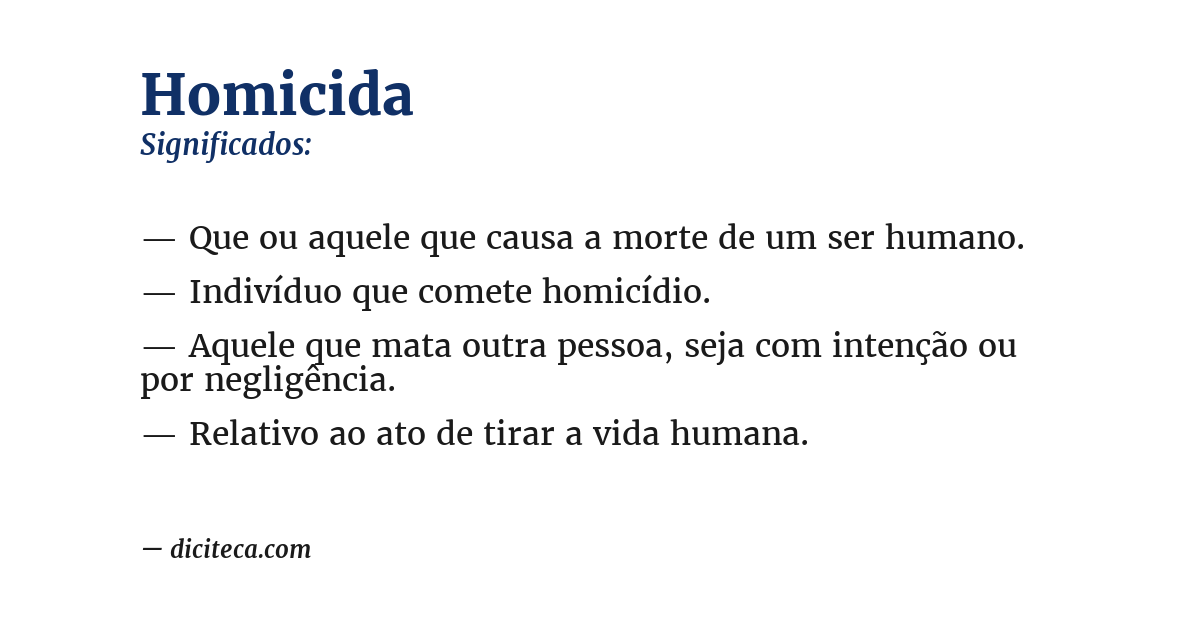 Significado de homicida