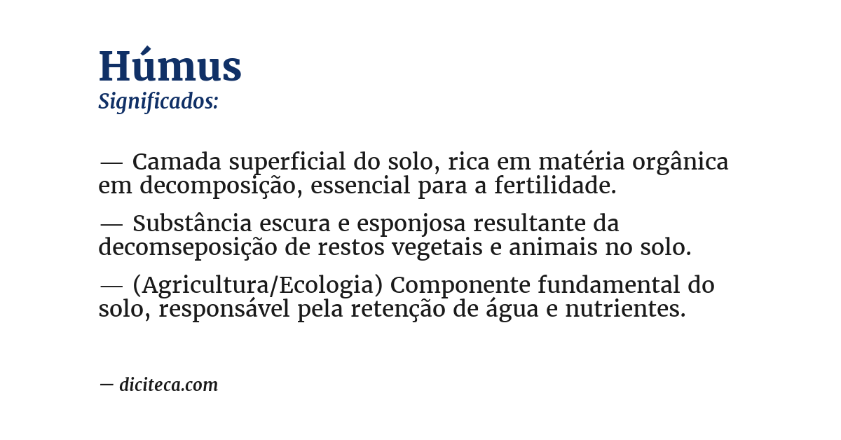 Significado de húmus