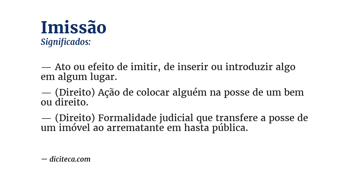 Significado de imissão
