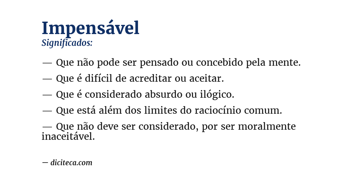 Significado de impensável