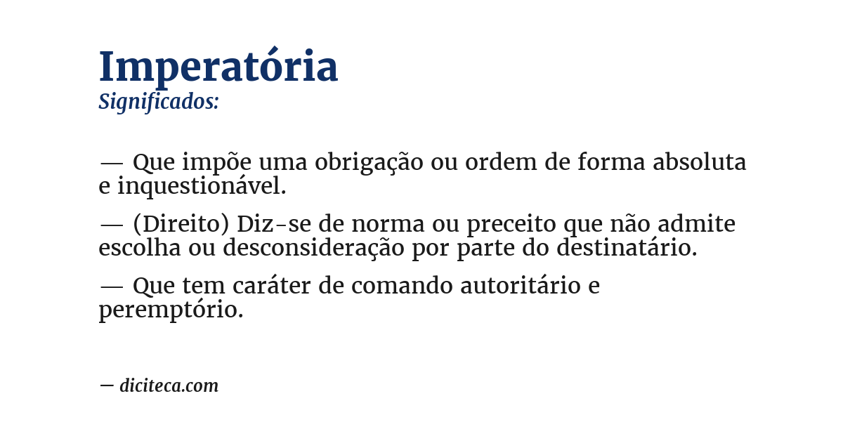 Significado de imperatória