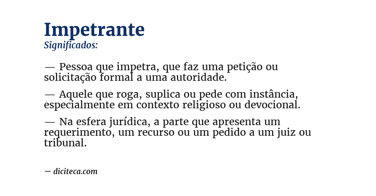 Significado de impetrante