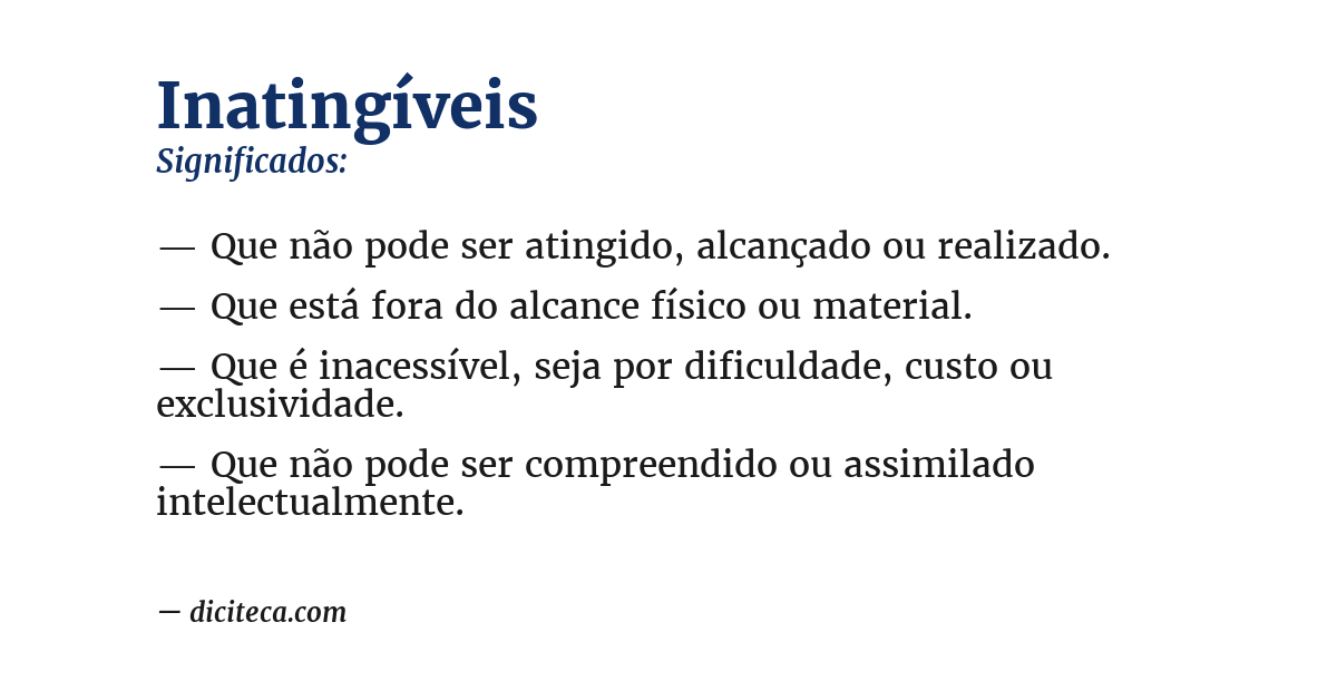 Significado de inatingíveis