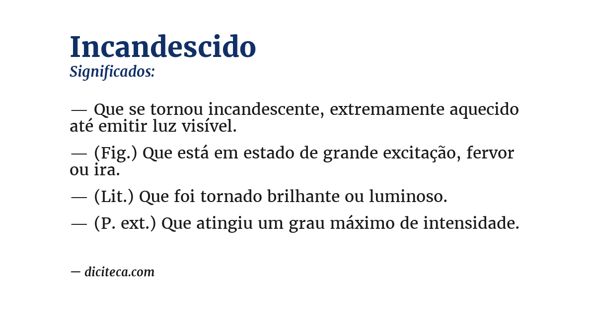 Significado de incandescido