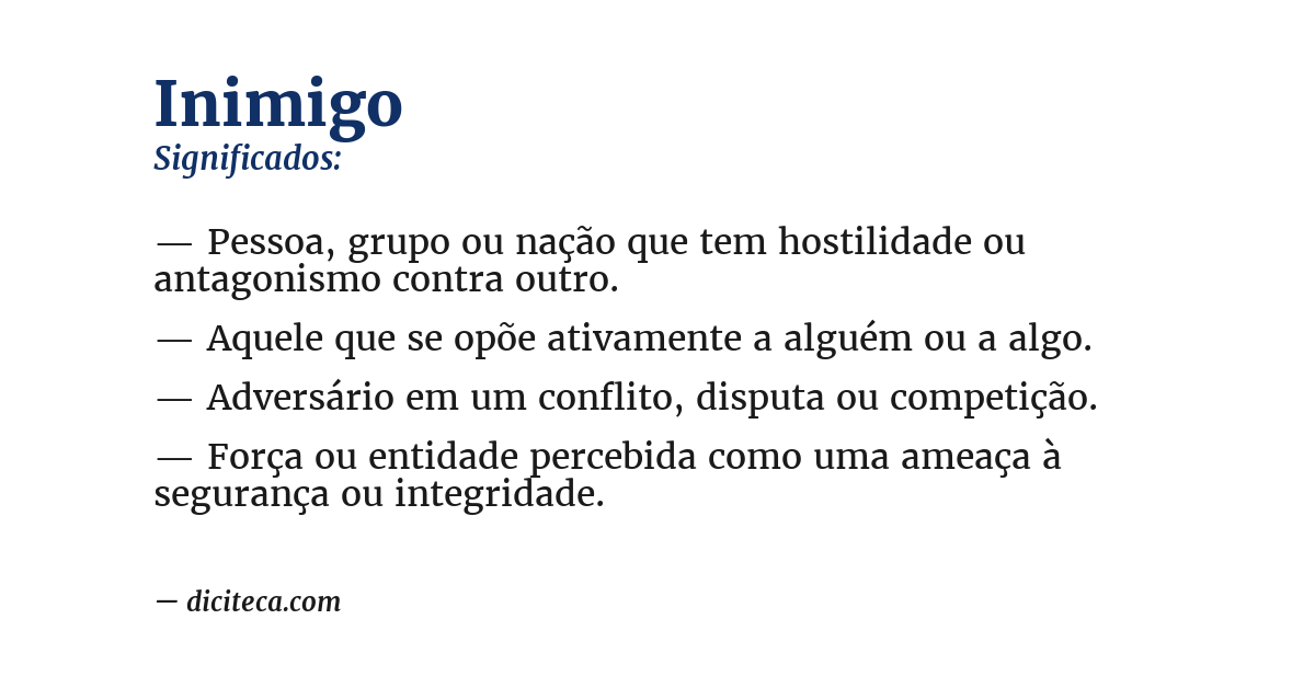 Significado de inimigo