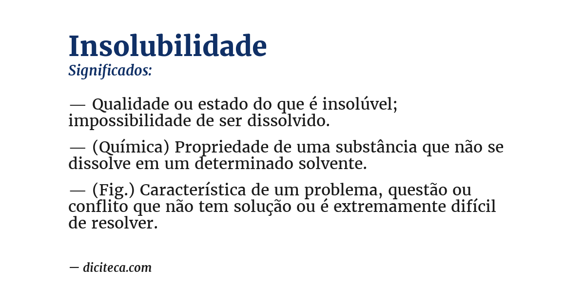 Significado de insolubilidade