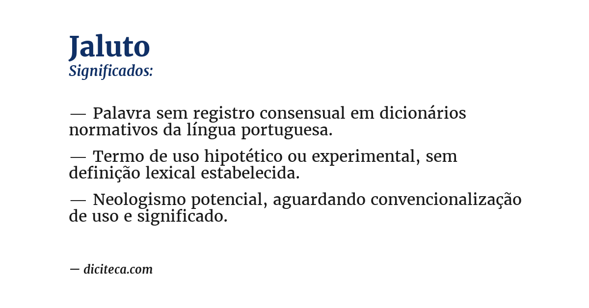 Significado de jaluto
