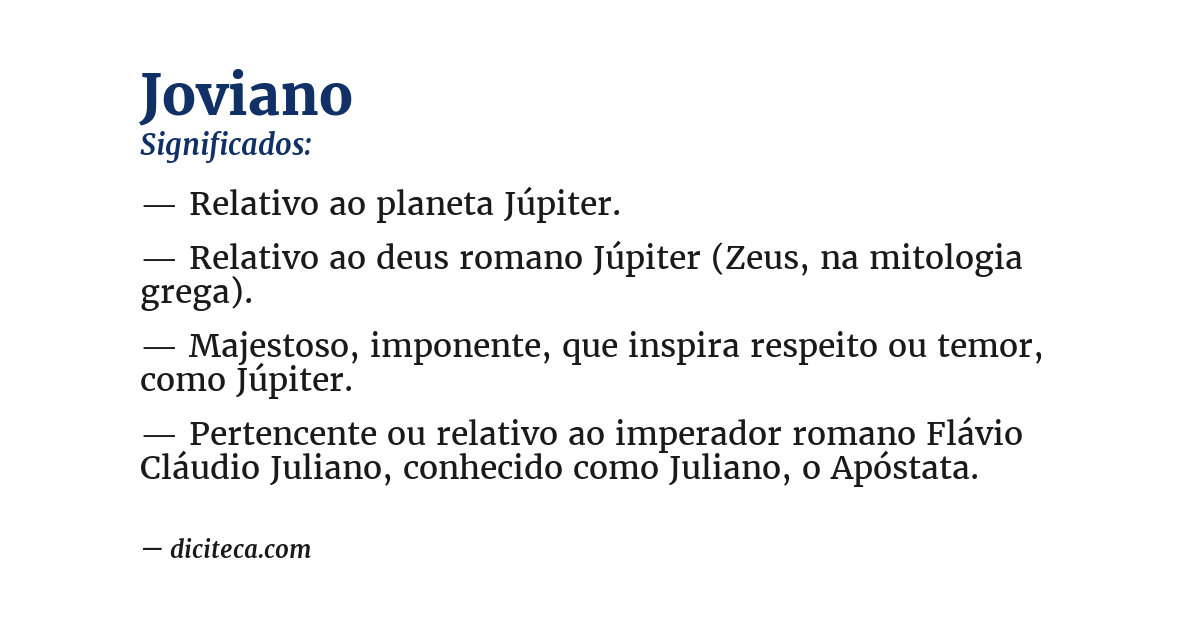 Significado de joviano