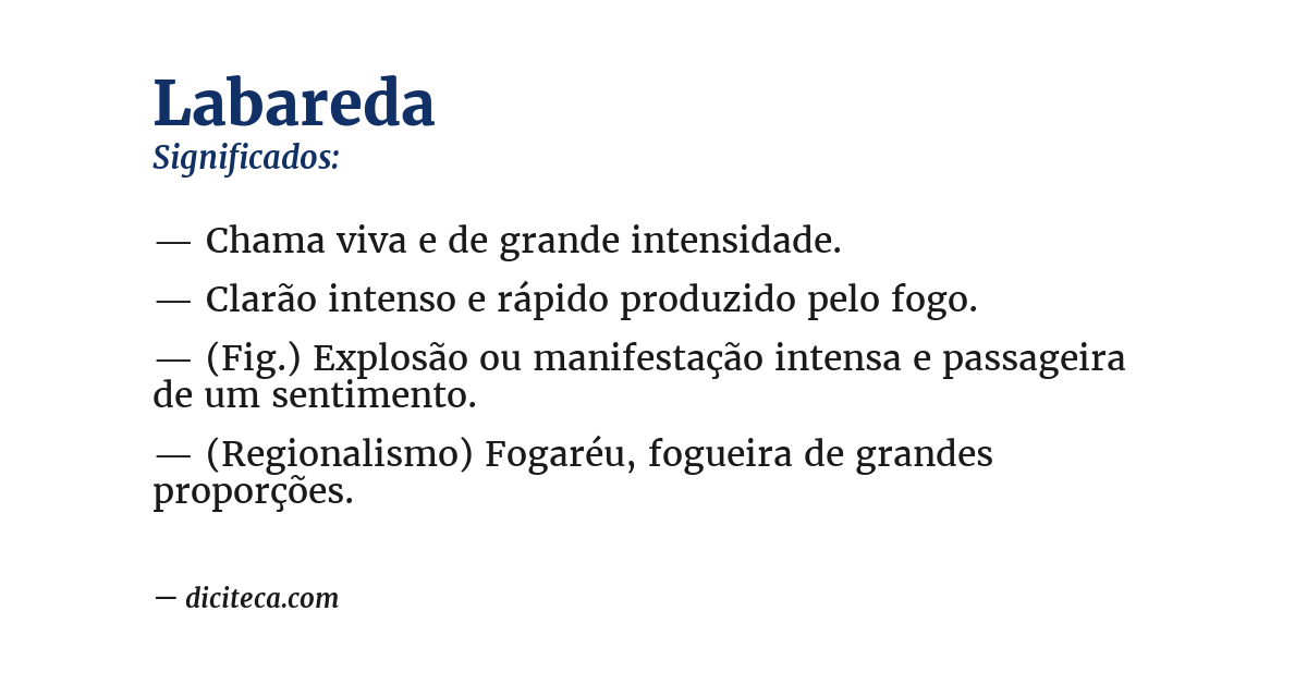 Significado de labareda
