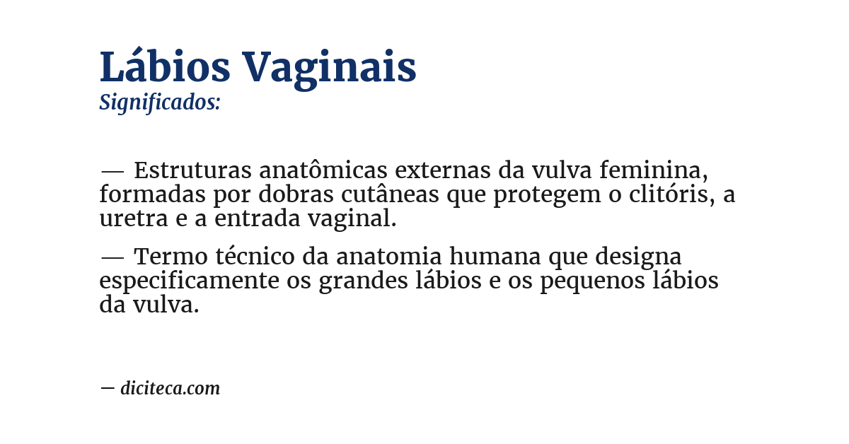 Significado de lábios vaginais
