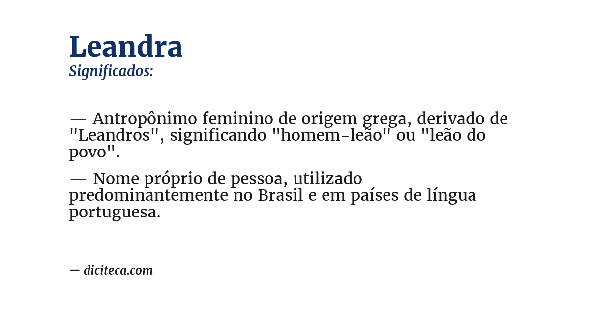 Significado de leandra