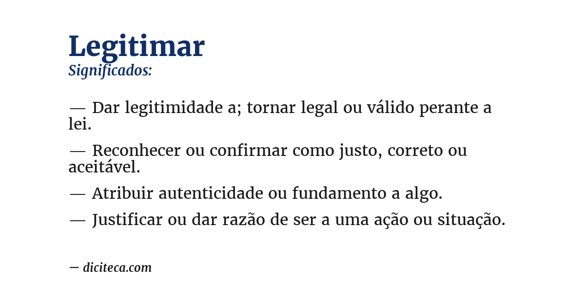 Significado de legitimar