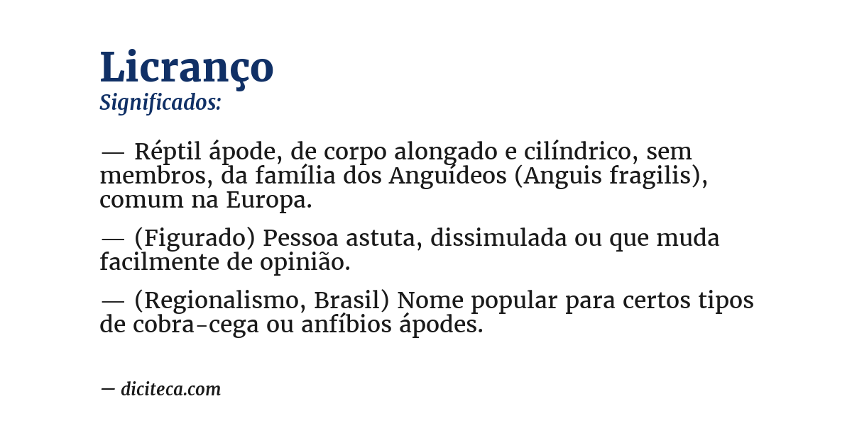 Significado de licranço